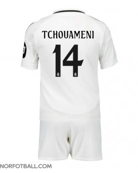 Billige Fotballdrakt Real Madrid Aurelien Tchouameni #14 Replika Hjemmedraktsett Barn 2024-25 Kortermet (med bukser)